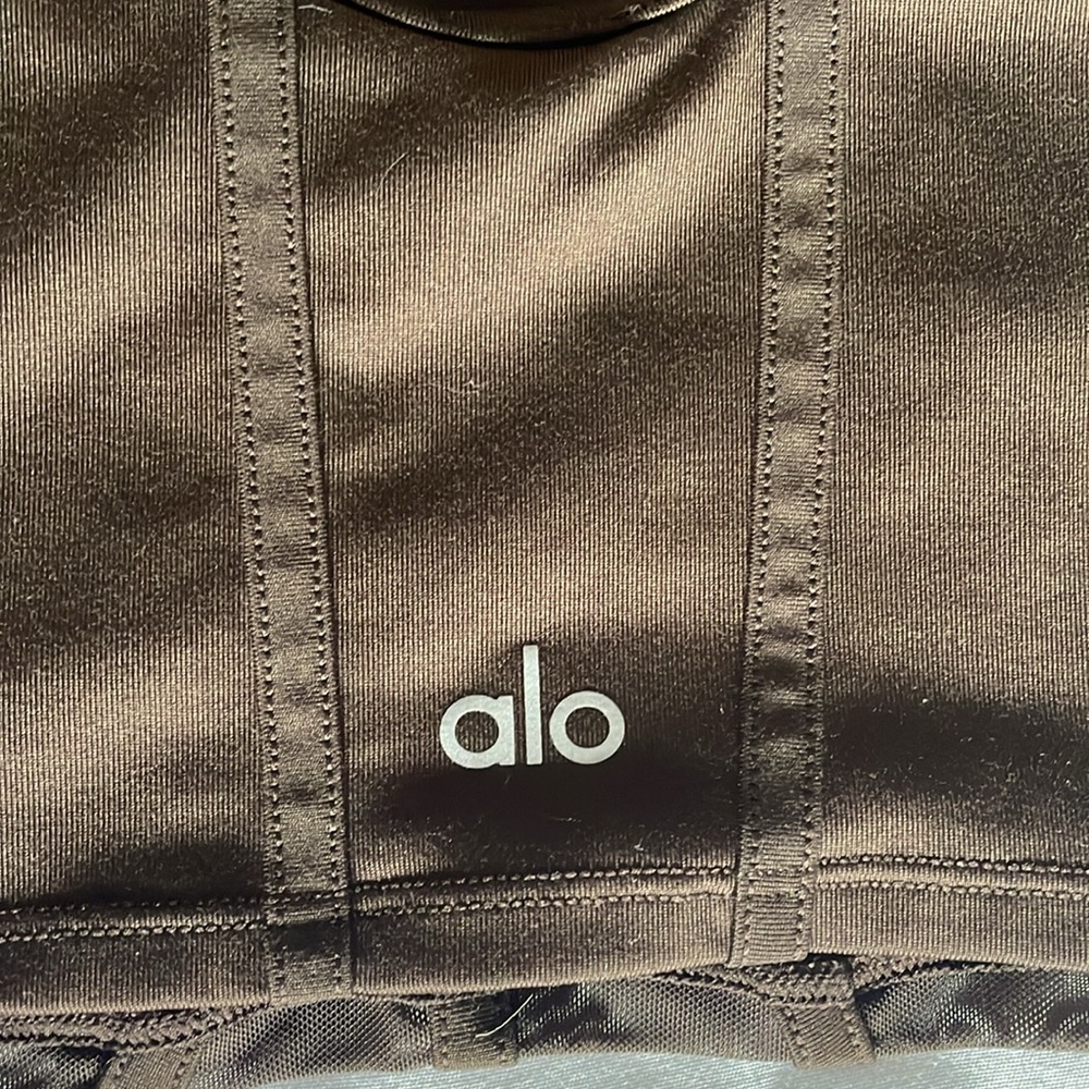 brown alo yoga airbrush mesh corset tank top - Picture 4 of 4